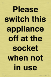 Please switch this appliance off at the socket when not in use